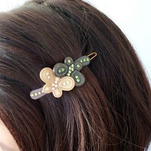 🦋Blue bird crystals hair clip